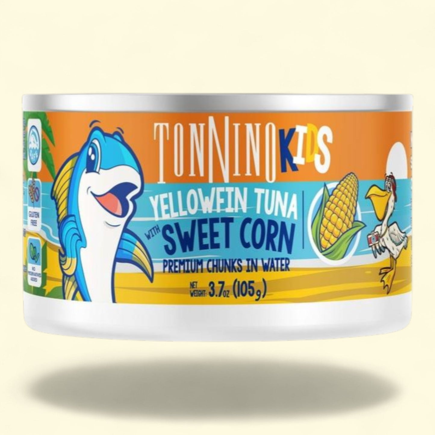 Tonnino Yellowfin Tuna Chunks with Sweet Corn in Water, 3.7 oz Can
