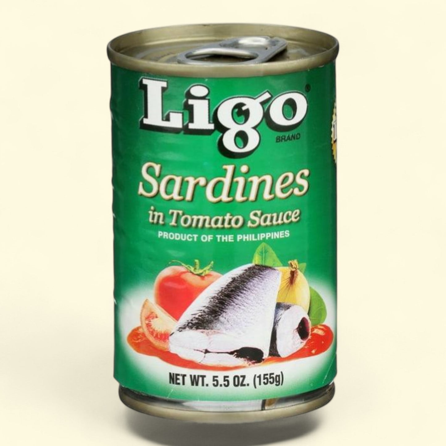 Ligo Sardines Green in Tomato Sauce, 5.5 oz Can — authentic US product shipped worldwide by Treatspree