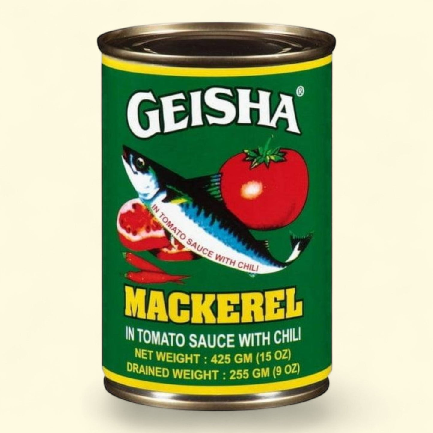 Geisha Mackerel in Tomato Sauce with Chili, 15 oz Can
