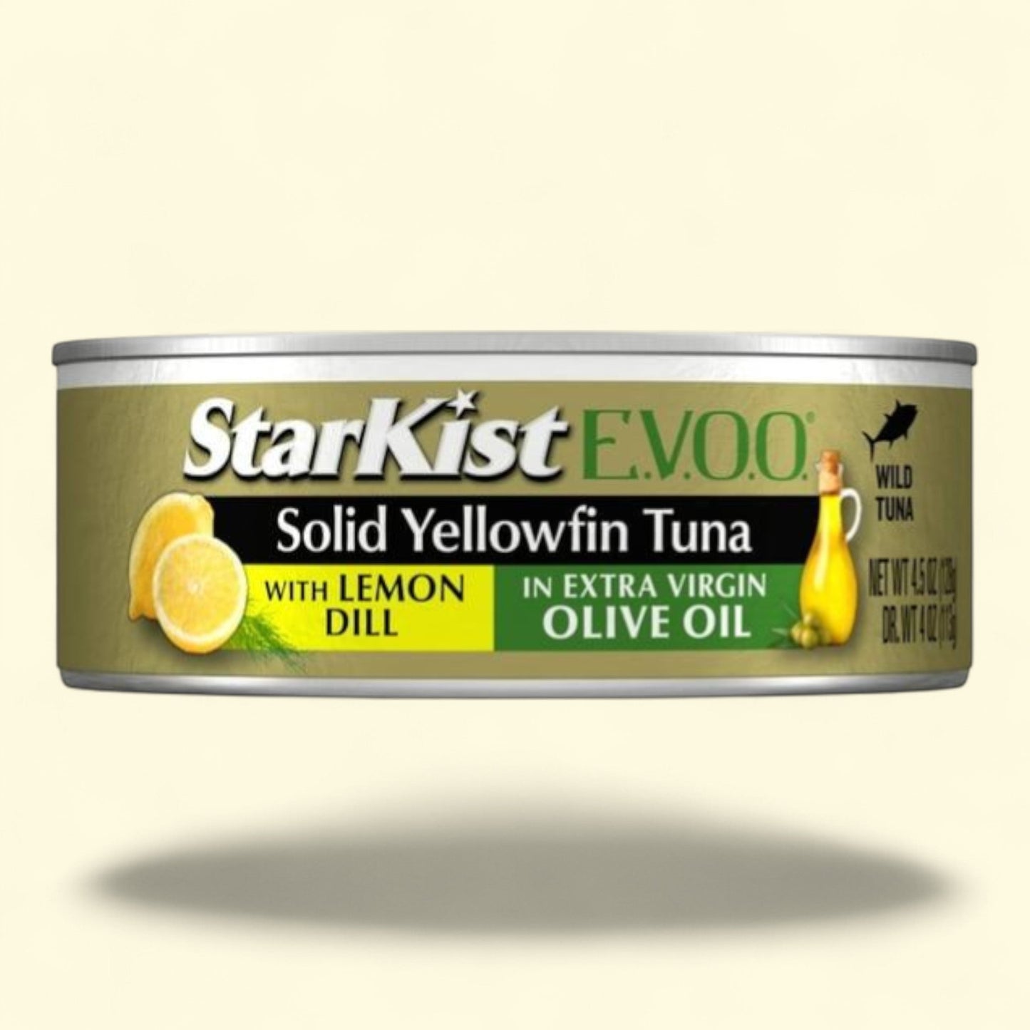 StarKist Solid Yellowfin/Light Tuna in Extra Virgin Olive Oil, Lemon Dill, 4.5 oz Can