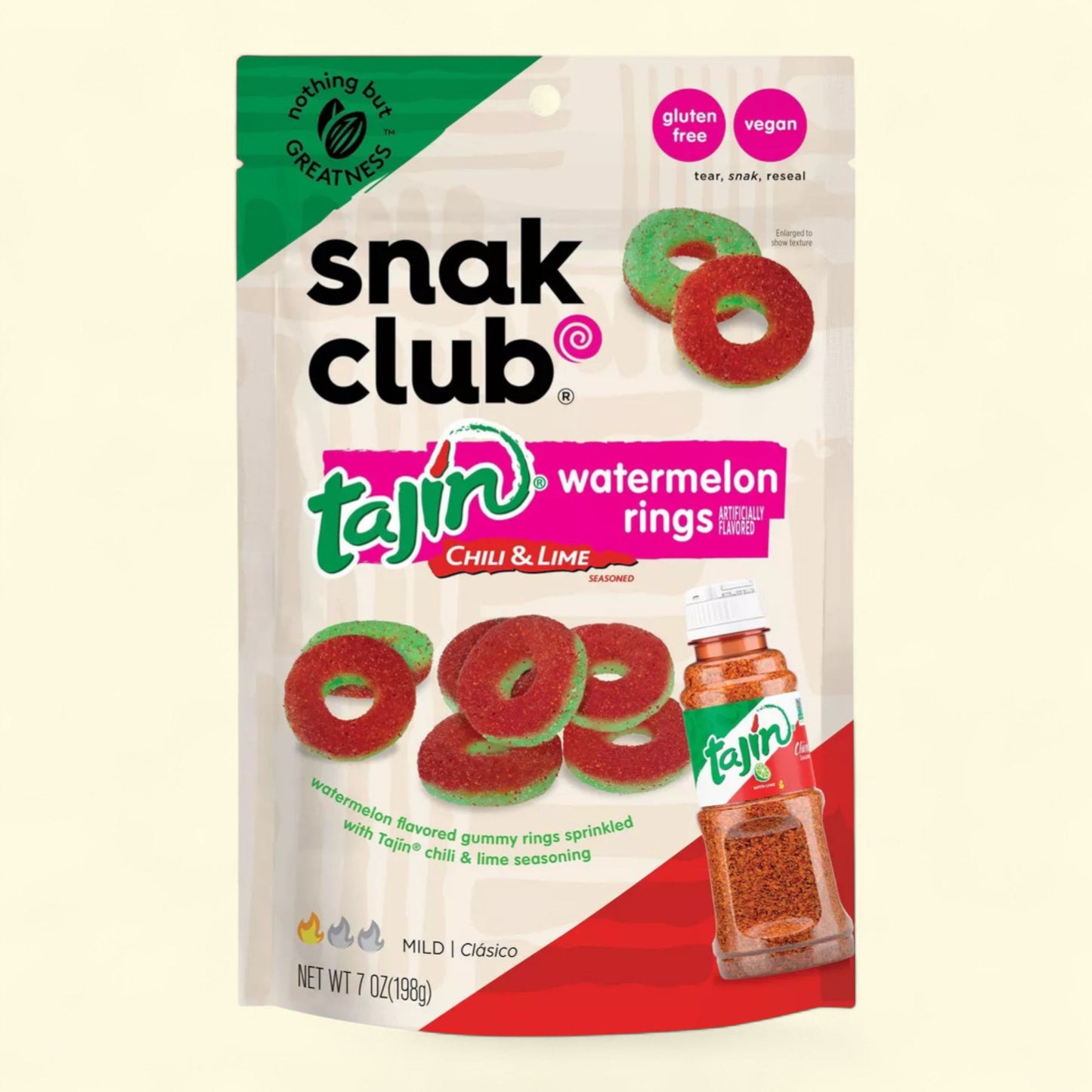 Bonbons « Snack Club » en forme d'anneaux de pastèque, 200 g