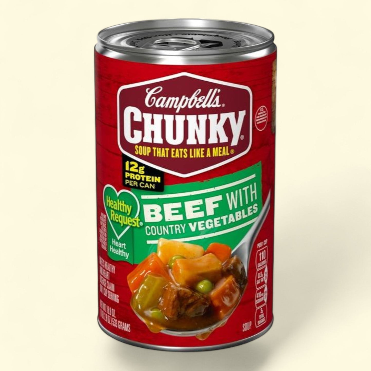 Campbell's Chunky Healthy Request Soup, Ready to Serve Beef Soup with Country Vegetables, 18.8 oz Can