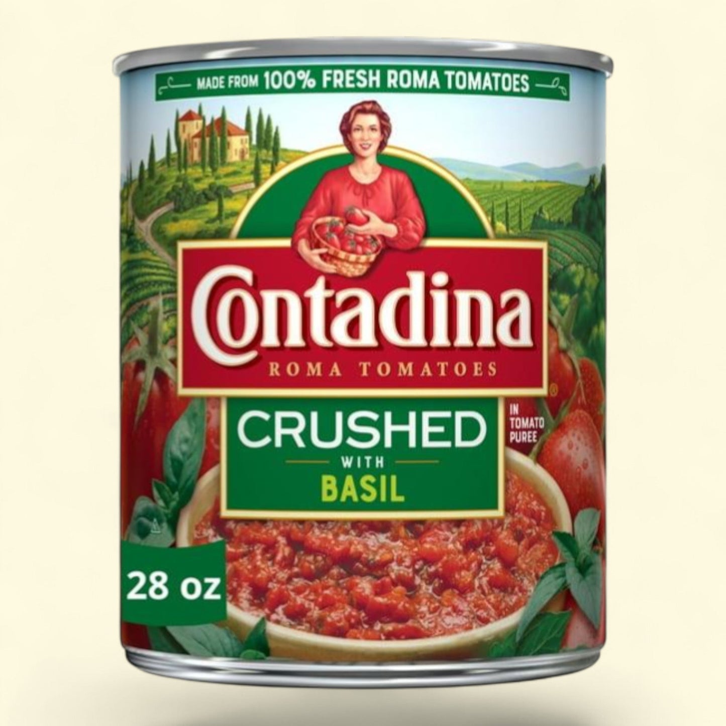 Contadina Crushed Tomatoes with Basil, 28 oz. — authentic US product shipped worldwide by Treatspree