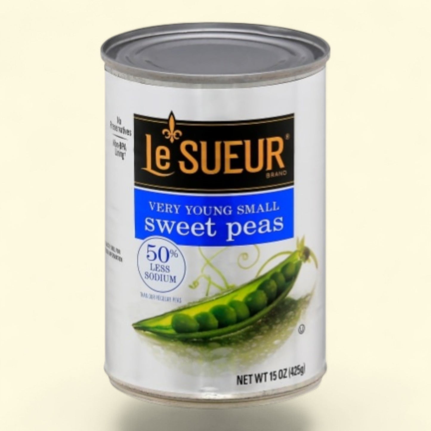 Le Sueur Sweet Peas, Small, Less Sodium, Kosher, 15 oz.