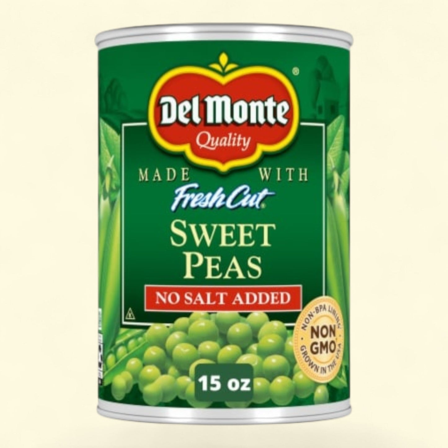 Del Monte Sweet Peas, No Salt Added, 15 oz