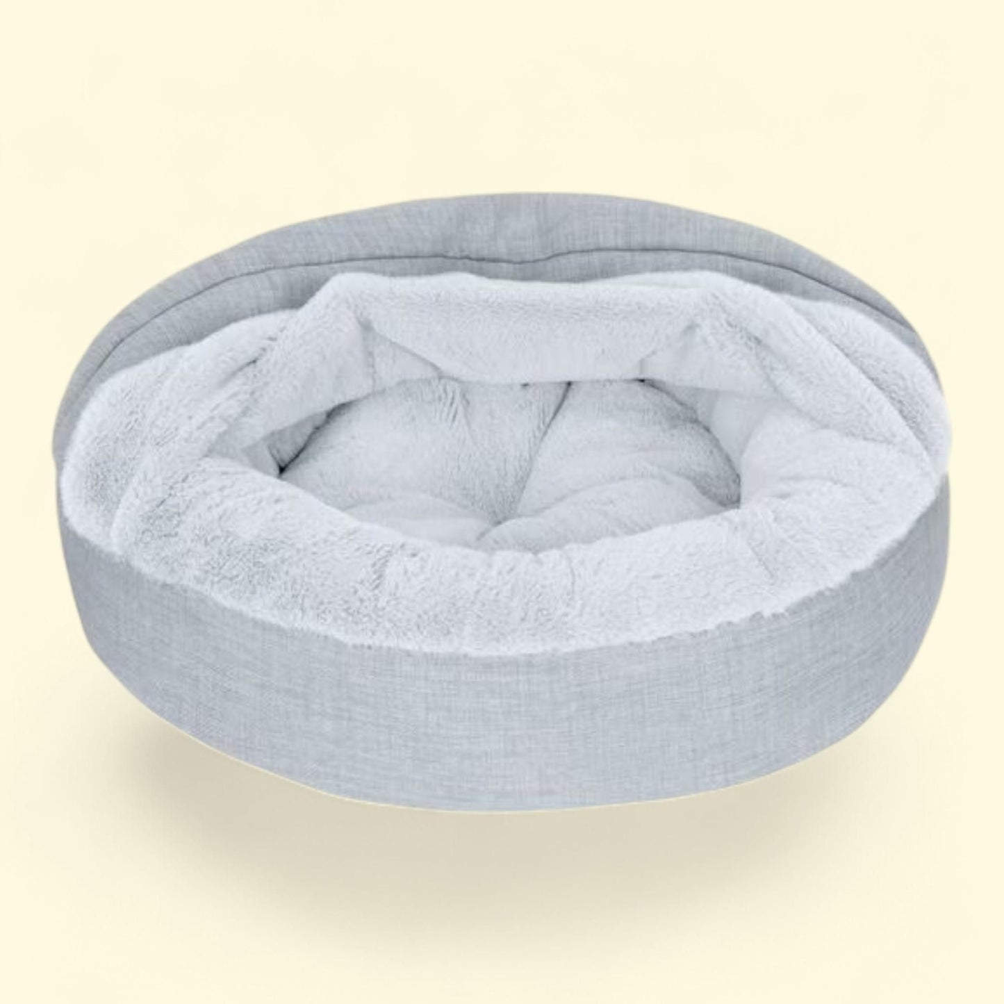 FurHaven Pet Products Hooded Donut Dog & Cat Bed, Extra Small, Mist Gray