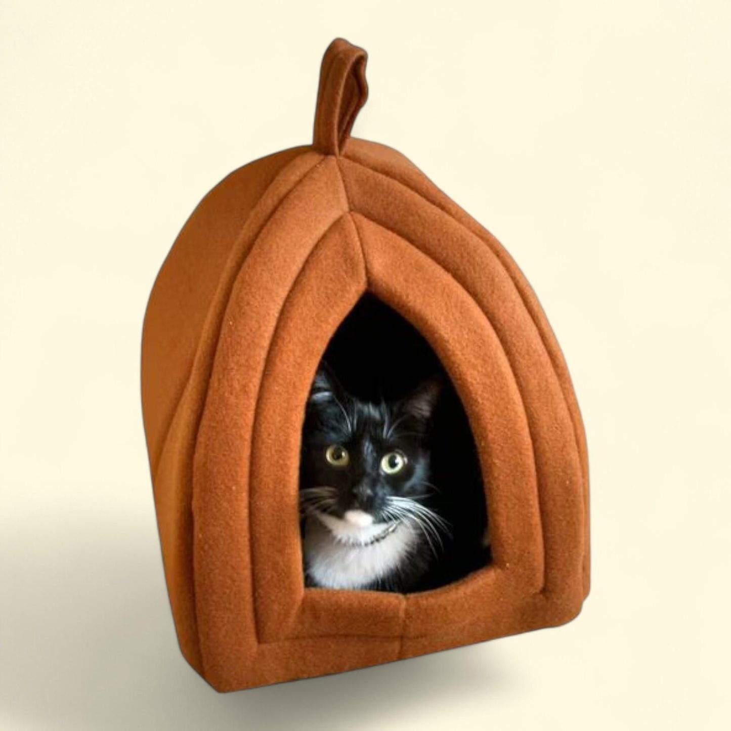 Petmaker Cozy Kitty Tent Igloo Plush Cat Bed, Brown, 80-TB8801-TAN — authentic US product shipped worldwide by Treatspree