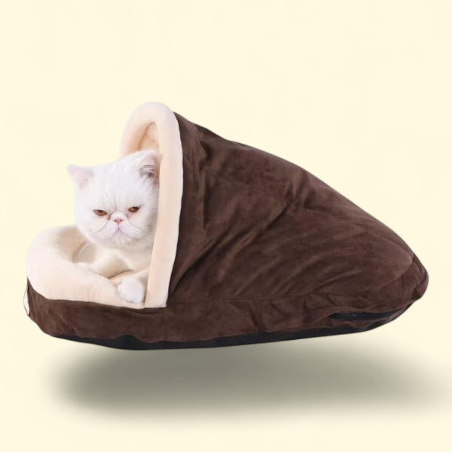 Armarkat Slipper Shape Cat Bed, Mocha/Beige