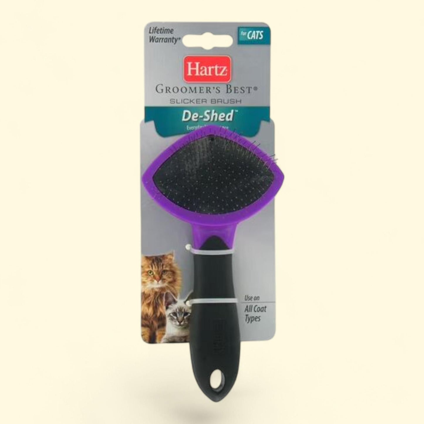 Hartz De-Shed Slicker Brush for Cats, All Coat Types — authentic US product shipped worldwide by Treatspree