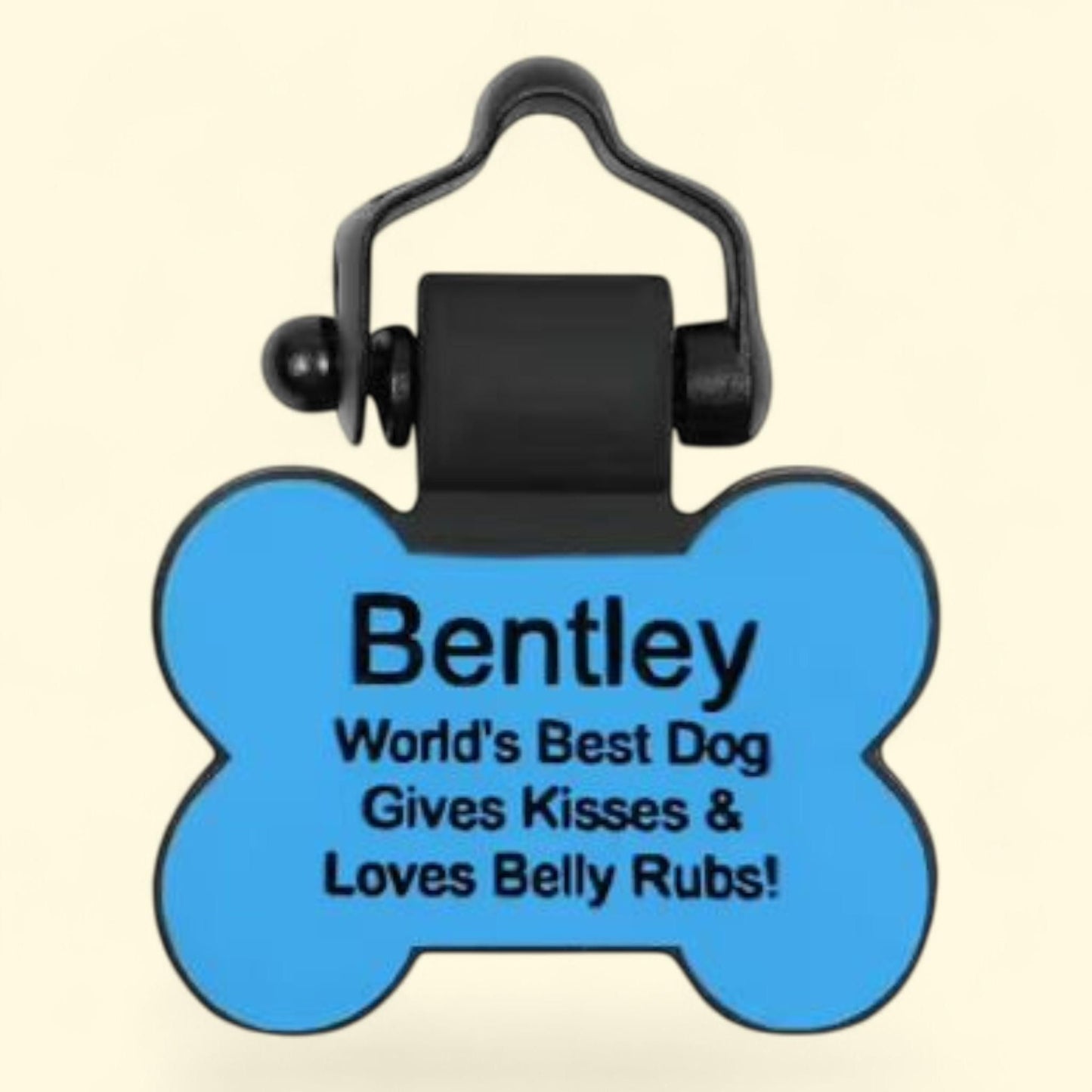 SiliDog Pet Tags, Blue Bone, 100% Silicone, 1.5x1.25