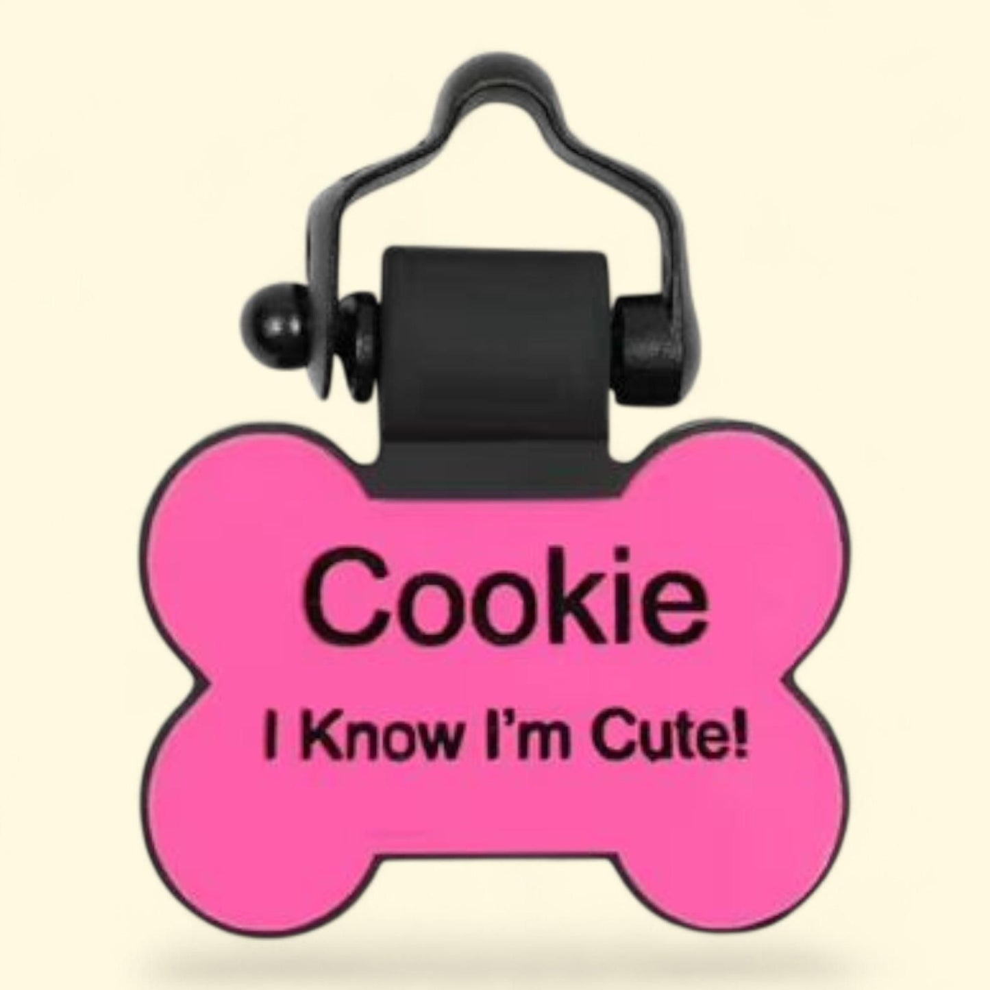 SiliDog Silicone Pet Tags, Pink Bone, 1.5x1.25