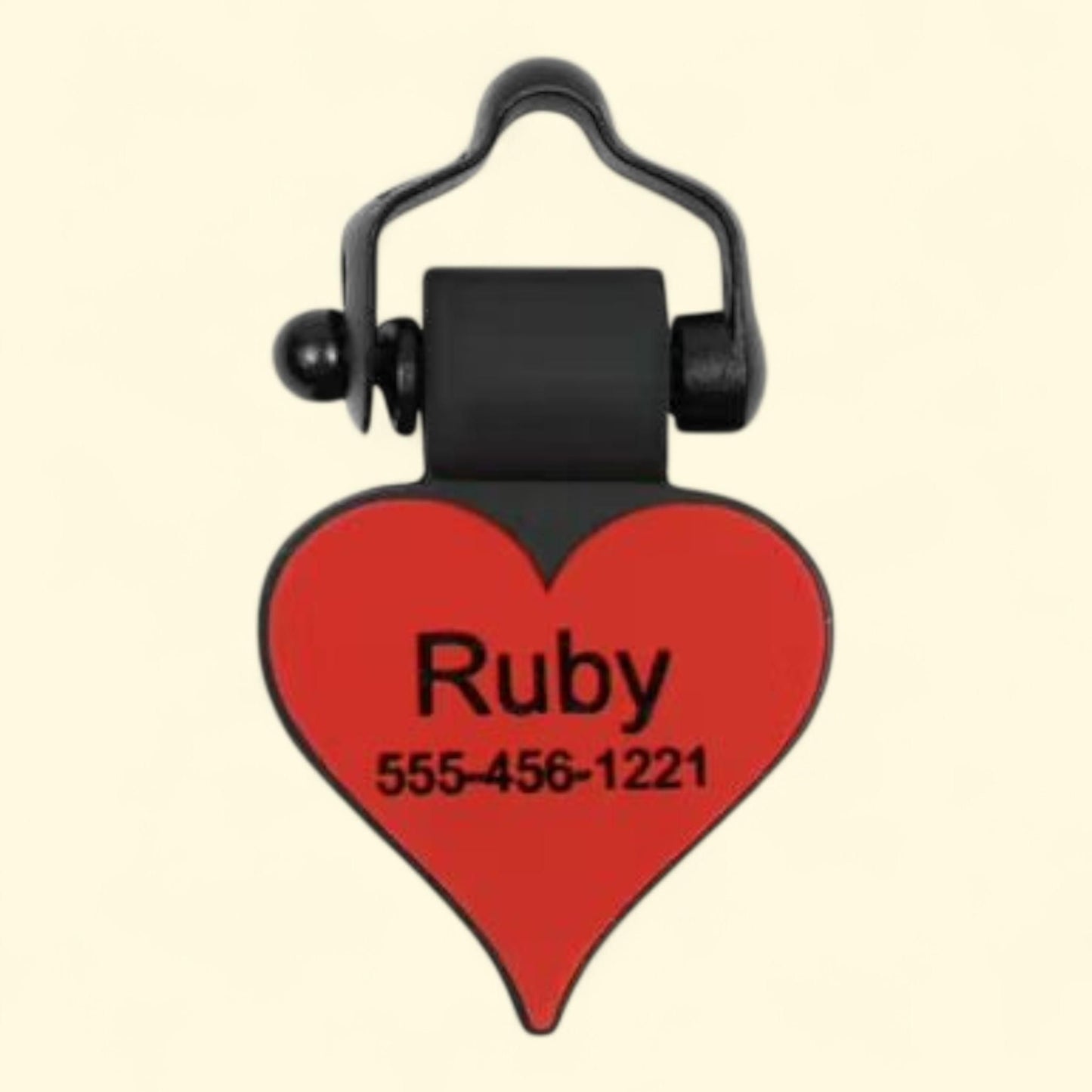 SiliDog Pet Tags, Red Heart, 1.25x1.25