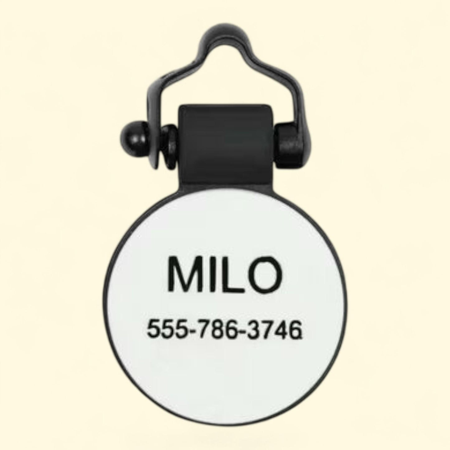 SiliDog Pet Tags, White Circle, 1.25x1.25