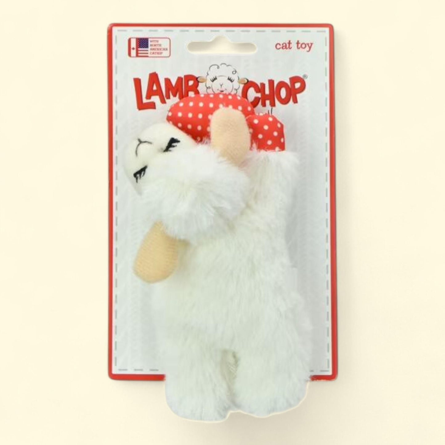 Multipet Lamb Chop Cat Toy, Plush with Catnip and Crinkle, 1 count