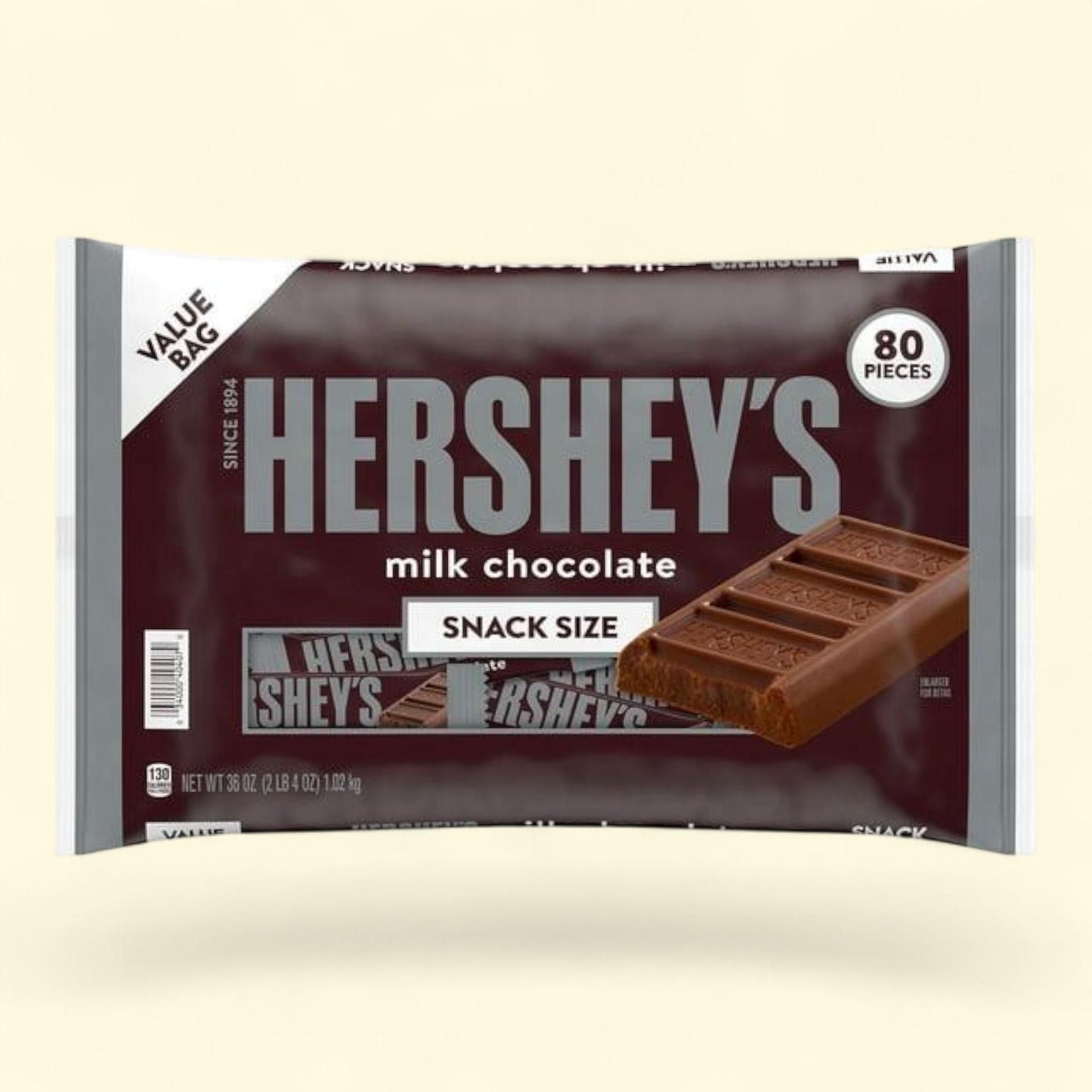 HERSHEY'S Milk Chocolate Bars, Snack Size, 80 pcs.