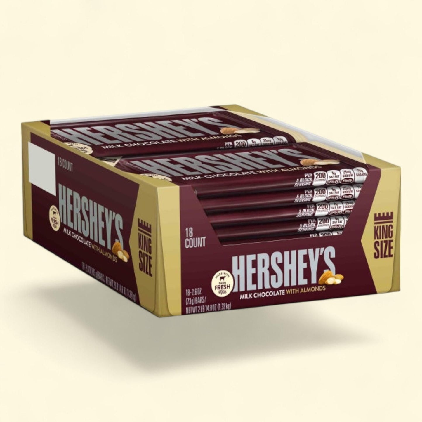 Hershey's Milk Chocolate with Almonds, King Size, 18-count