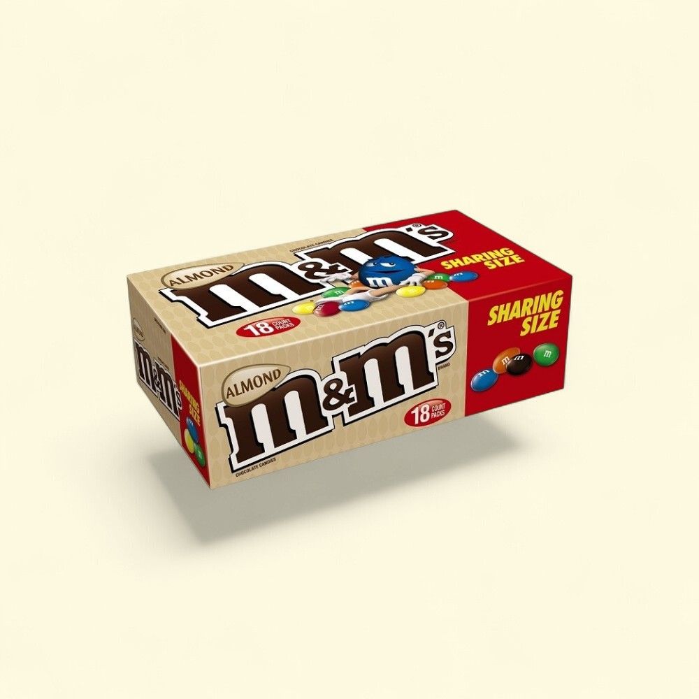 M&M's Almond King Size Milk Chocolate Candies (18 Count) — authentic US product shipped worldwide by Treatspree