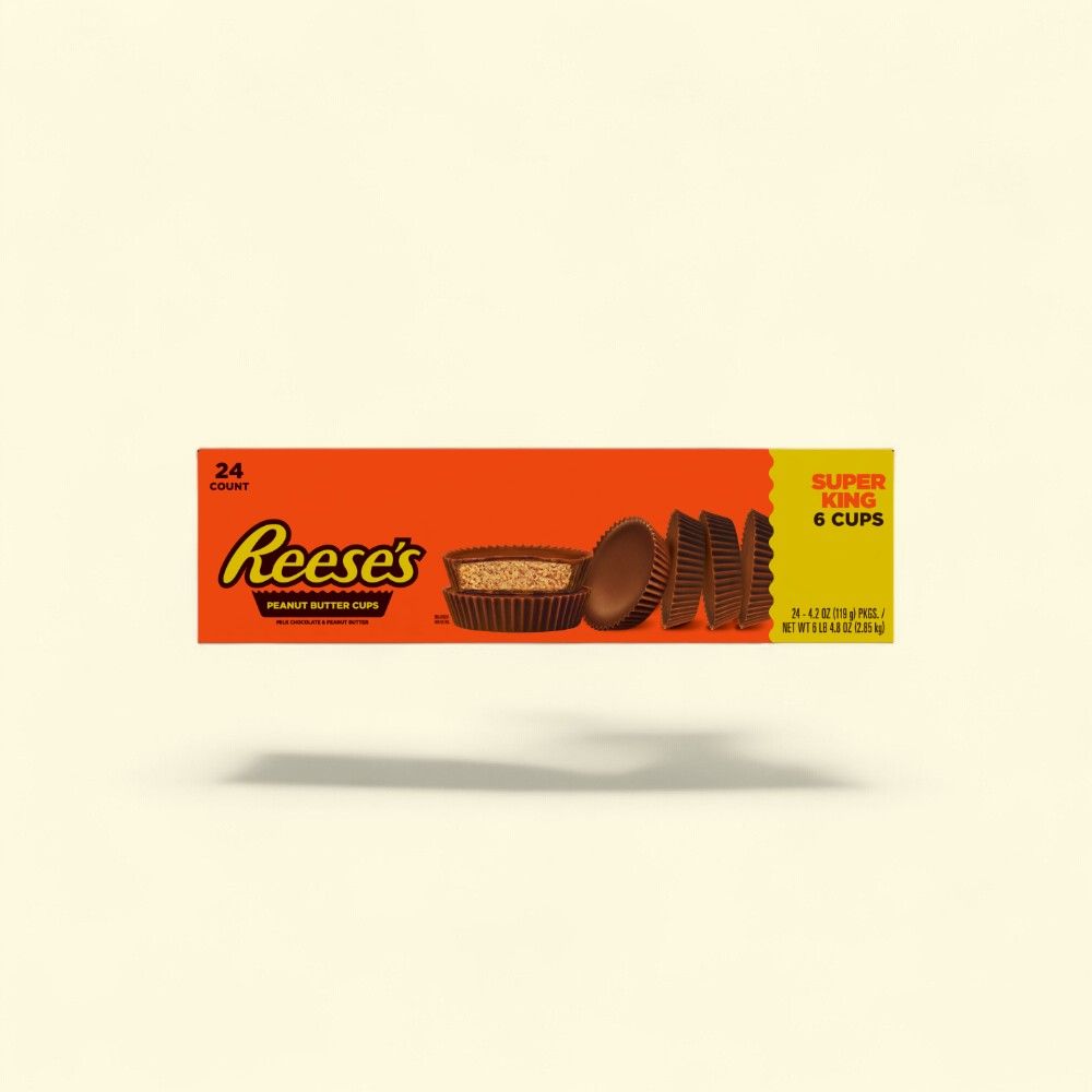 Reese's Milk Chocolate Peanut Butter Super King Size Cups, 24-Count — authentic US product shipped worldwide by Treatspree