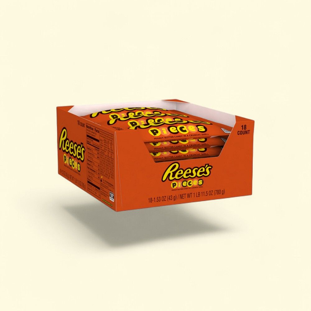 Reese's Pieces Regular 18-Count Standard Bar Pack — authentic US product shipped worldwide by Treatspree