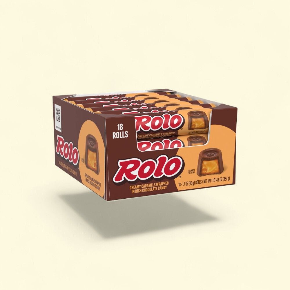 ROLO Creamy Caramels Chocolate Candy Rolls, 18 Count — authentic US product shipped worldwide by Treatspree