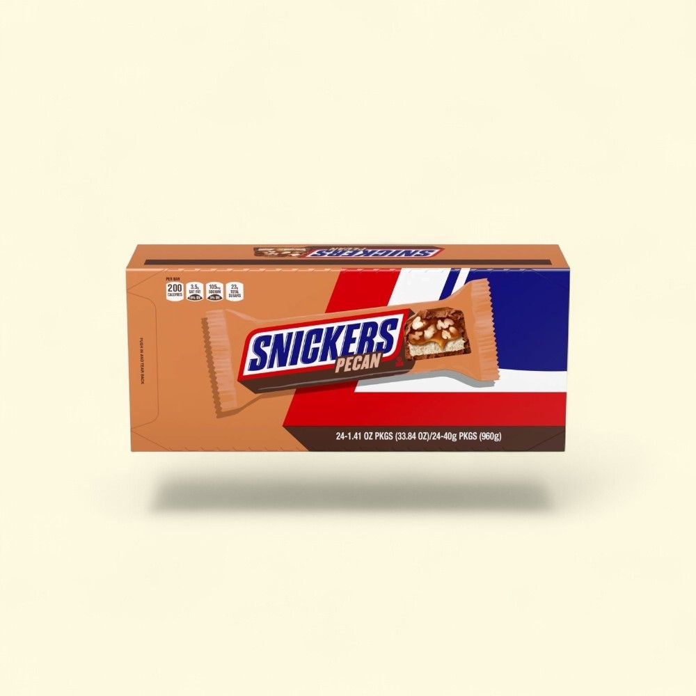 Snickers Pecan Candy Bar - Single Size 1.41oz (24 Pack) — authentic US product shipped worldwide by Treatspree