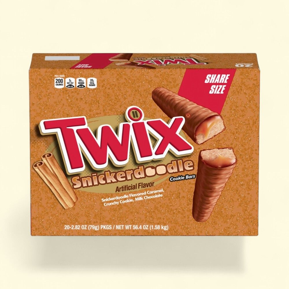 Twix Snickerdoodle Cookie Bar Share Size, 20 Count — authentic US product shipped worldwide by Treatspree