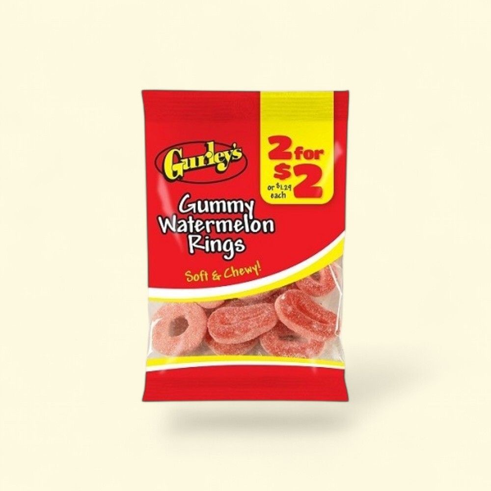 Gurley's Watermelon Gummy Rings Candy, 12-Pack — authentic US product shipped worldwide by Treatspree