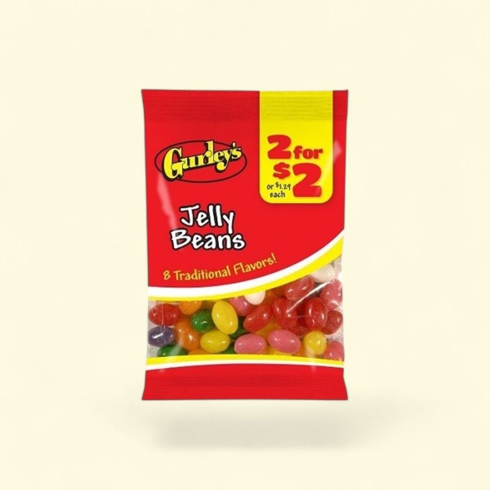 Gurley's Assorted Jelly Beans Candy - 12 Bags, 2.75oz Each — authentic US product shipped worldwide by Treatspree