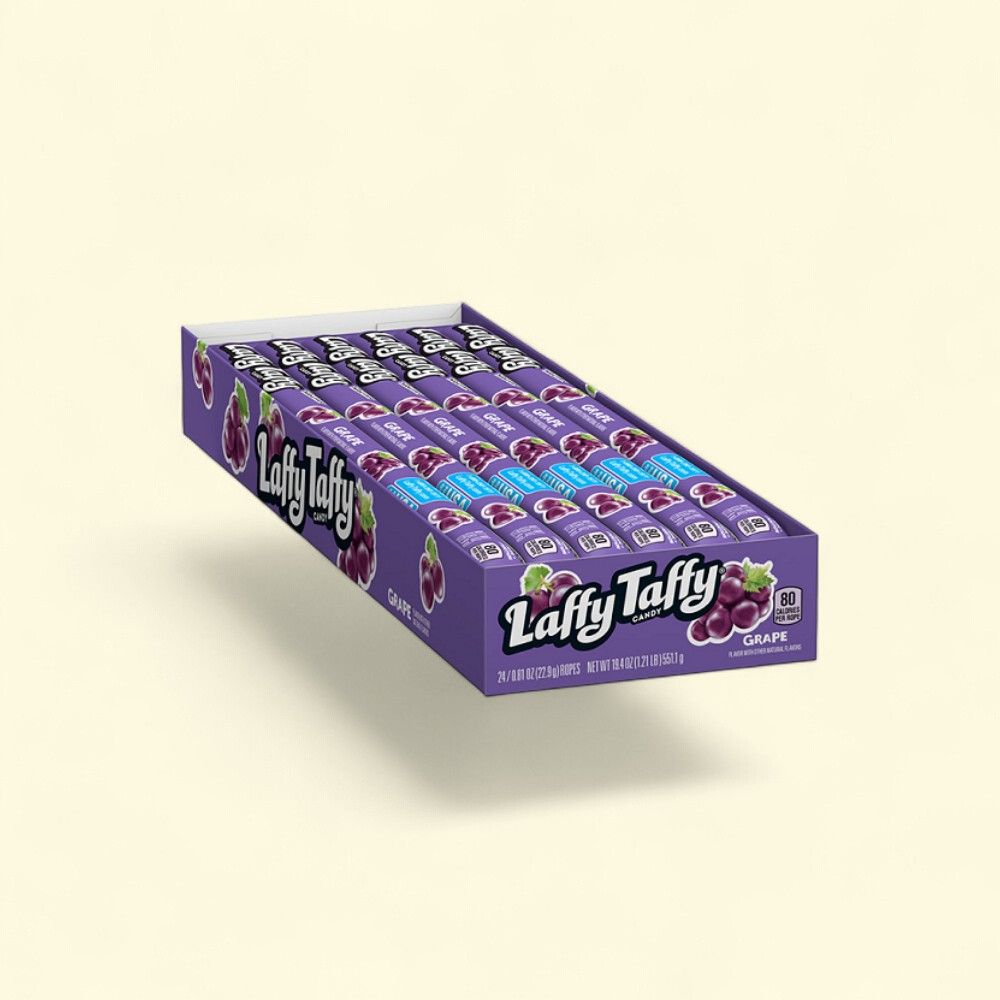 Laffy Taffy Rope Candy, Grape Flavor (24 Count Box) — authentic US product shipped worldwide by Treatspree