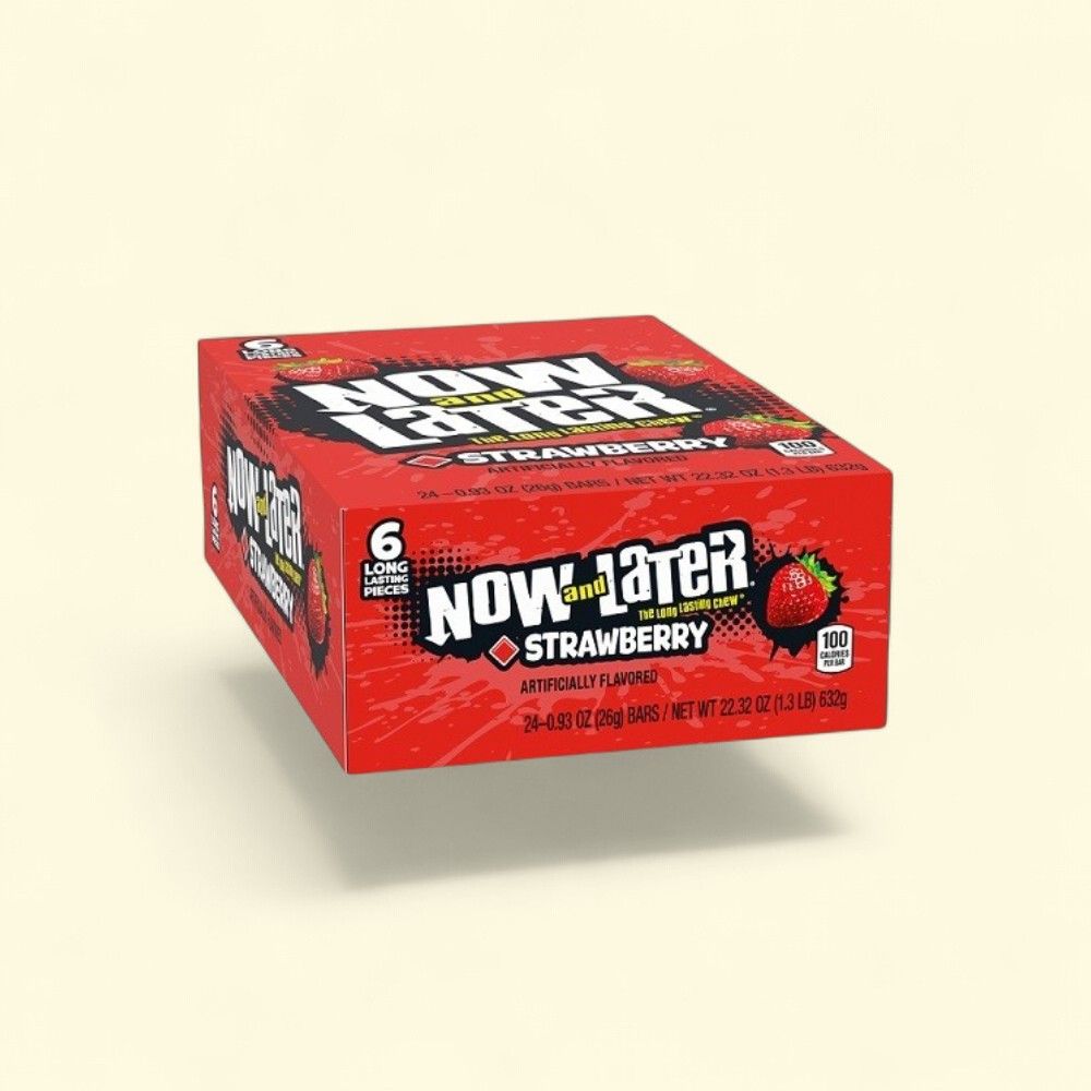 Now & Later Chewy Strawberry Candy, 24 Count — authentic US product shipped worldwide by Treatspree