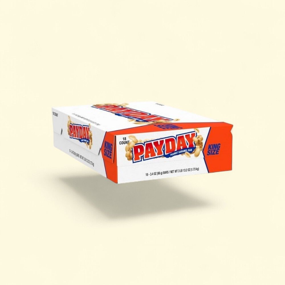 PAY DAY Peanut Caramel King Size Bars (18-Count Box) — authentic US product shipped worldwide by Treatspree