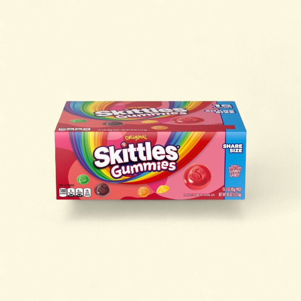Skittles Original Gummies Candy, 3 oz — authentic US product shipped worldwide by Treatspree