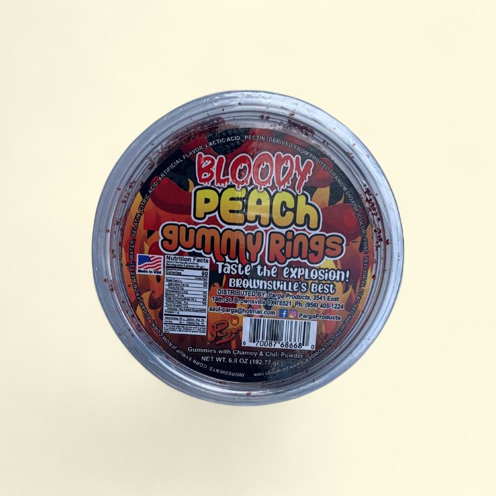Bloody Peach Rings Gummy Candy - 6.8oz (193g) — authentic US product shipped worldwide by Treatspree