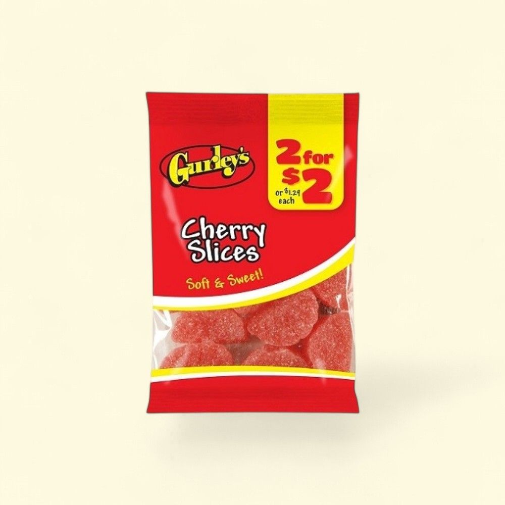 Gurley's Cherry Slices Candy - 12 Count (3.5oz Each) — authentic US product shipped worldwide by Treatspree