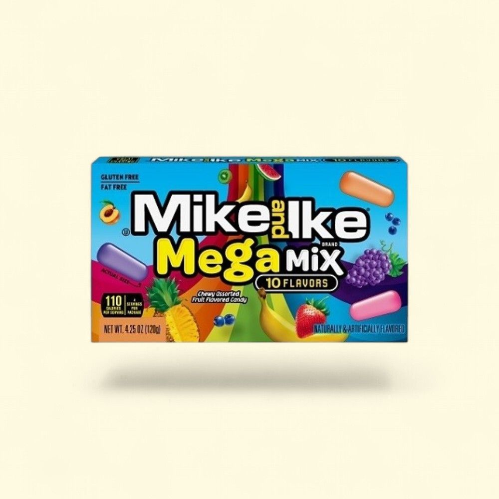 Mike & Ike Mega Mix Theater Box Candy, 4.25 oz — authentic US product shipped worldwide by Treatspree