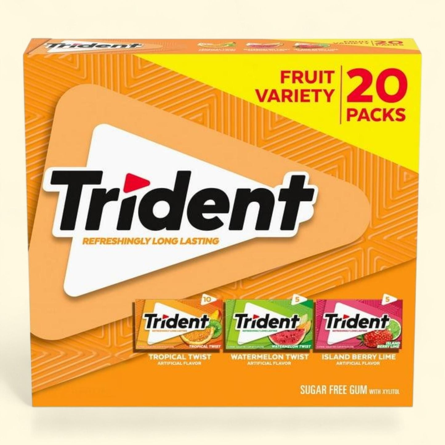 Trident Gum, Fruit Sugar Free Variety Pack, 14 pcs., 20 pk. — authentic US product shipped worldwide by Treatspree