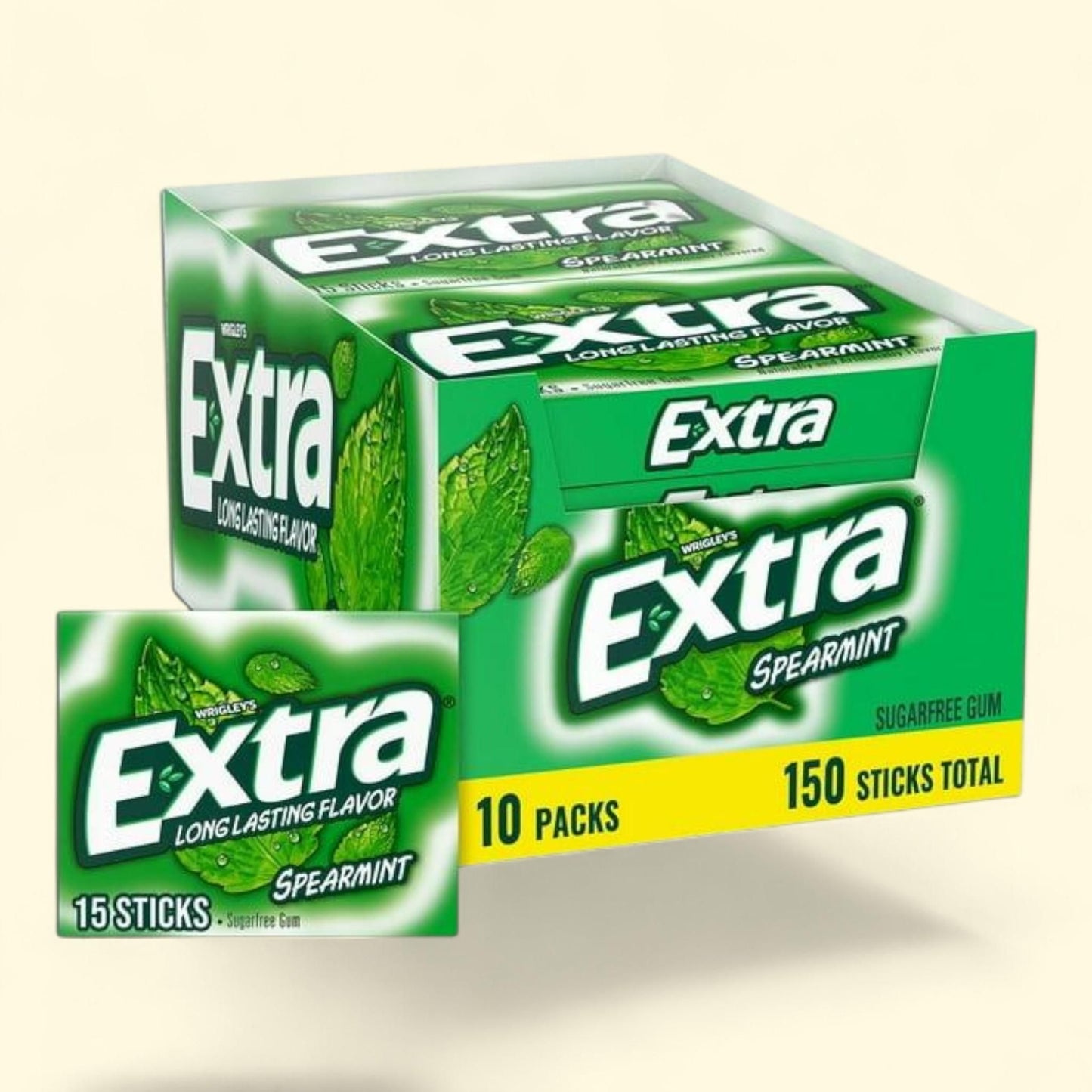 Extra Spearmint Chewing Gum, 15 pcs., 10 pk.