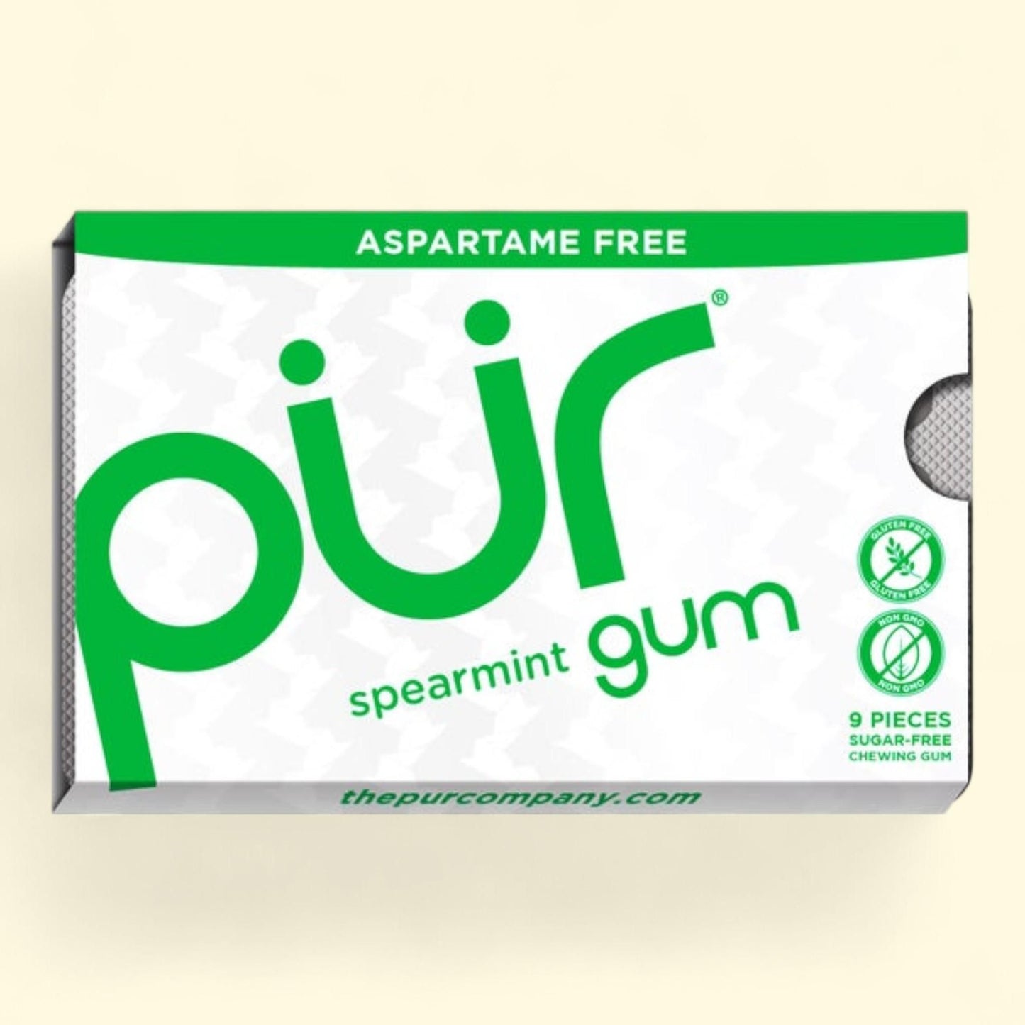 PUR Sugar Free Gum, Spearmint, 9-Piece, 12-Count — authentic US product shipped worldwide by Treatspree