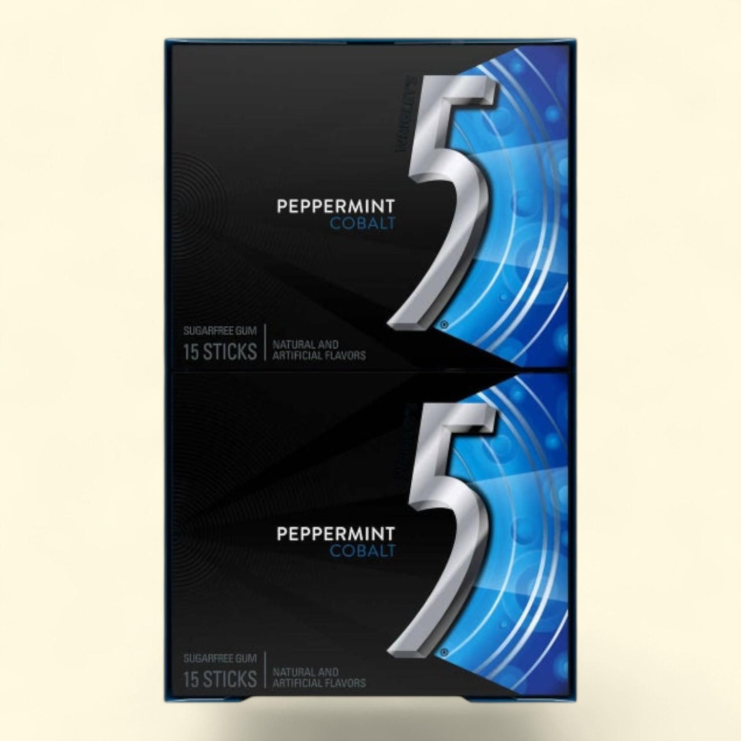 Chewing-gum 5 Gum, Menthe poivrée Cobalt, 15 bâtonnets, paquet de 10