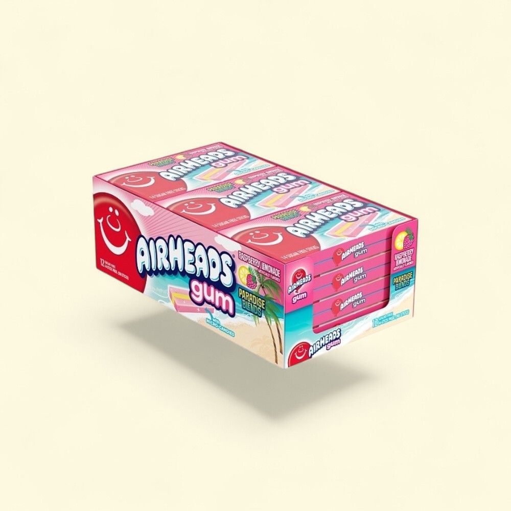 Air Heads Raspberry Lemonade Gum - 12 Count — authentic US product shipped worldwide by Treatspree
