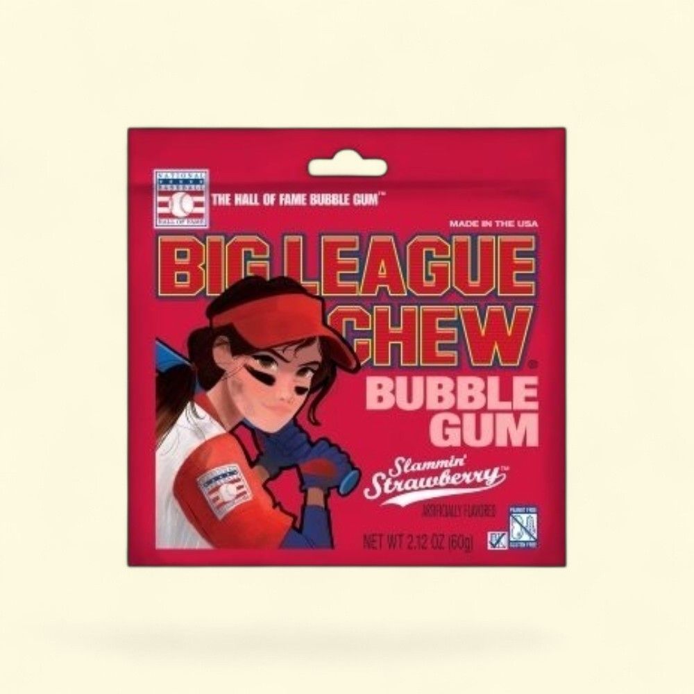 Big League Chew Strawberry Bubble Gum - 12 Count — authentic US product shipped worldwide by Treatspree