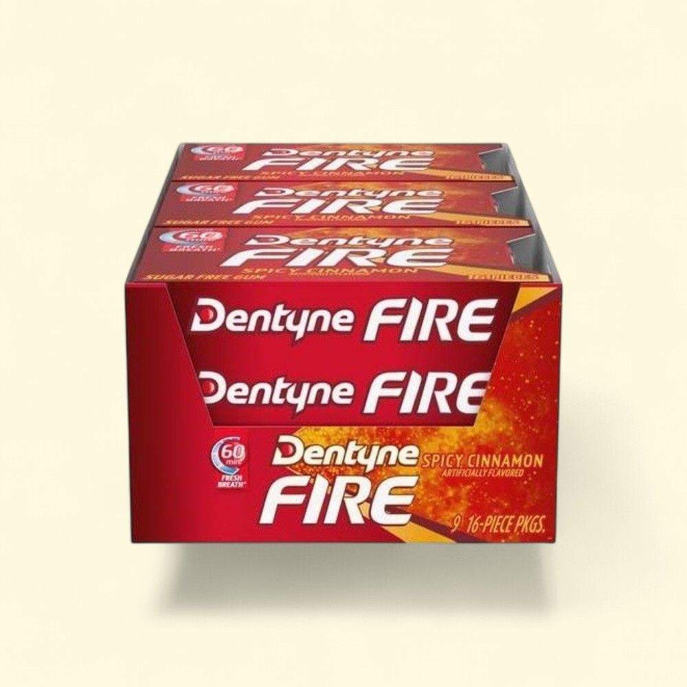 Dentyne Fire Spicy Cinnamon Sugar-Free Chewing Gum, 9 Count — authentic US product shipped worldwide by Treatspree