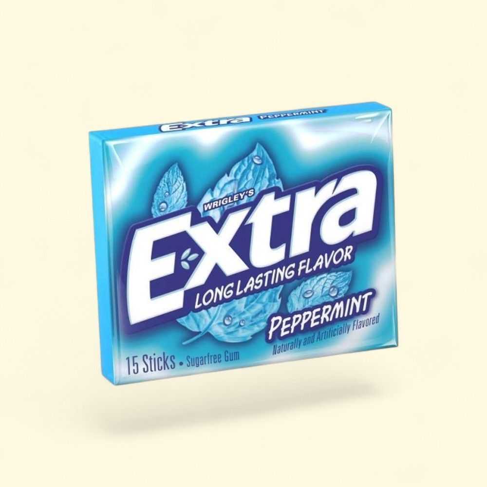Extra Peppermint Sugarfree Gum, 10 Slim Packs (150 Pieces) — authentic US product shipped worldwide by Treatspree