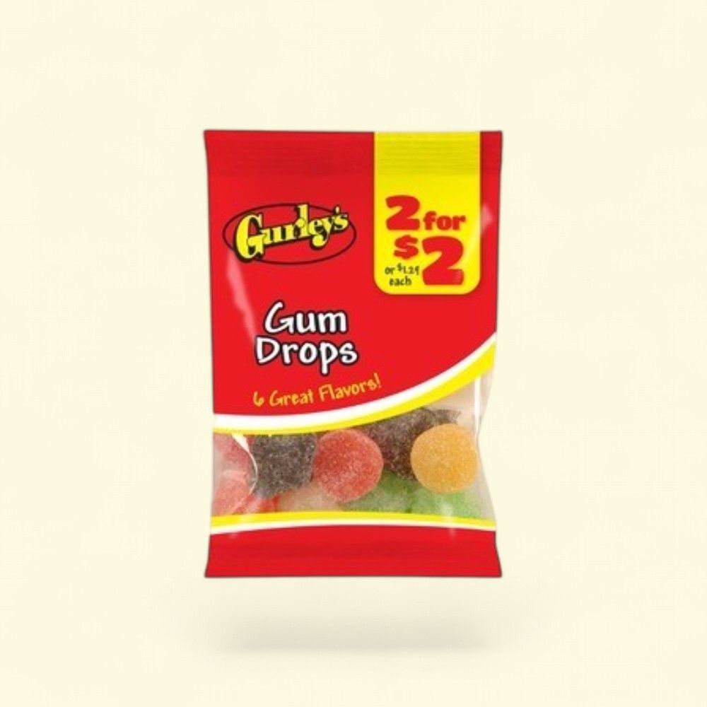 Gurley's Gum Drops Candy 12-Count, 3.5oz (100g) Each — authentic US product shipped worldwide by Treatspree