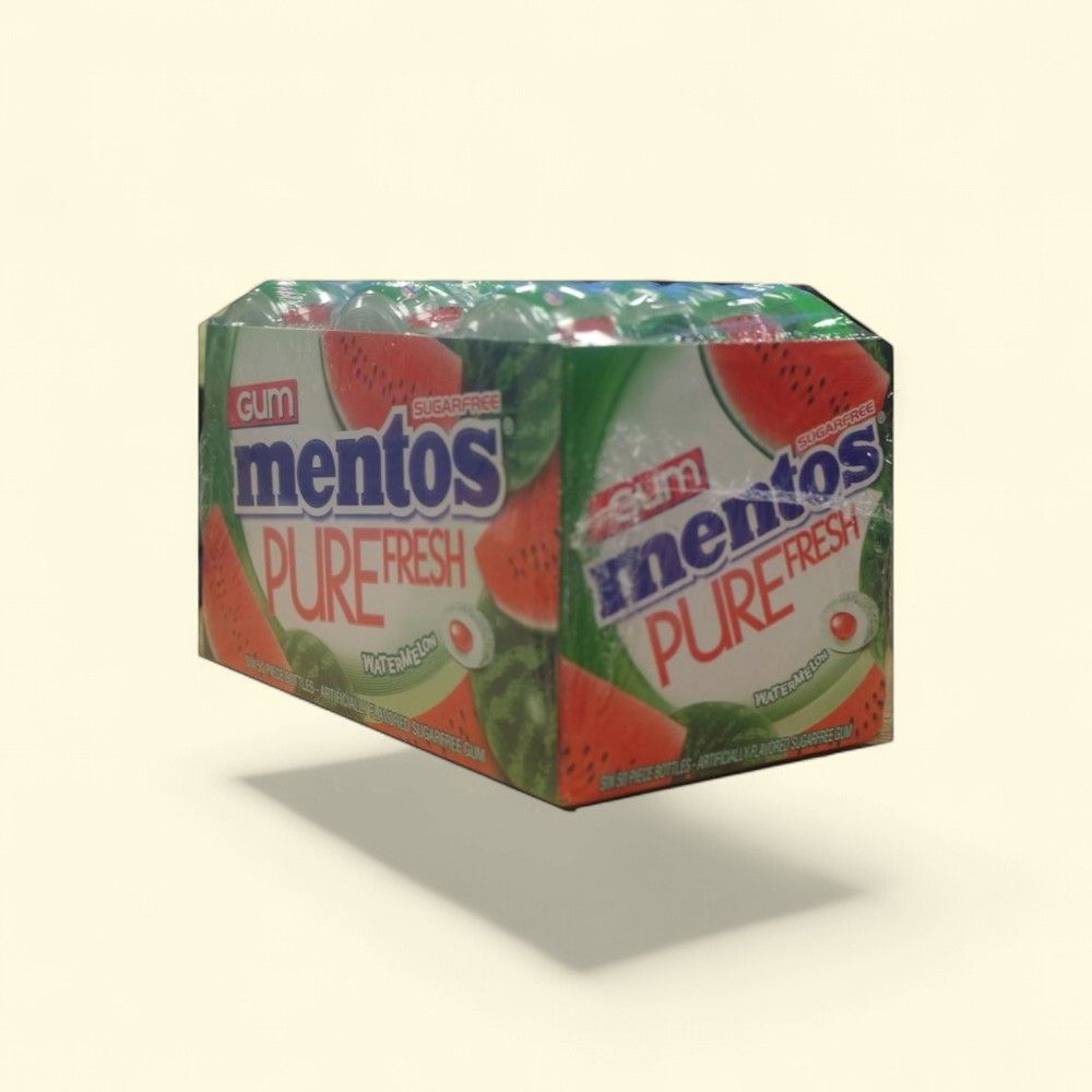 Mentos Pure Fresh Chewing Gum, Watermelon, 6-Pack Bottle — authentic US product shipped worldwide by Treatspree