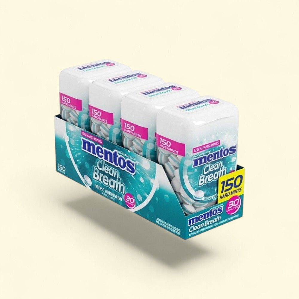 Mentos Wintergreen Clean Breath Bottle Chews - 4 Count — authentic US product shipped worldwide by Treatspree