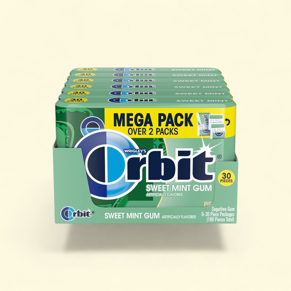 Orbit Sweet Mint Mega Pack Gum (30 Pieces, 6-Count) — authentic US product shipped worldwide by Treatspree