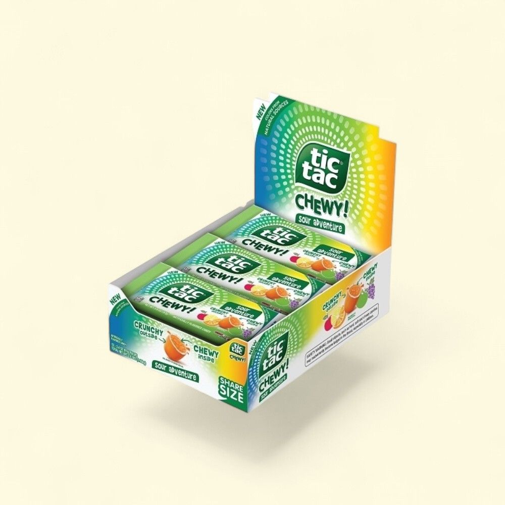 Tic Tac Sour Adventure Chewy Mints Share Size 12-Count — authentic US product shipped worldwide by Treatspree
