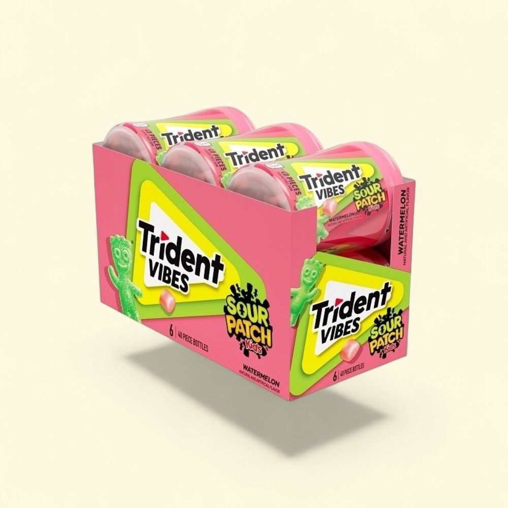 Trident Vibes Sour Patch Kids Watermelon Gum, 6 Count — authentic US product shipped worldwide by Treatspree