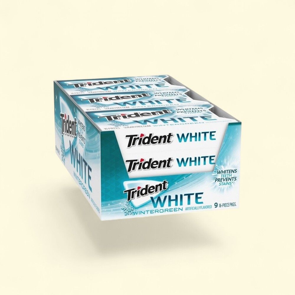 Trident White Wintergreen Sugar-Free Gum - 9 Packs — authentic US product shipped worldwide by Treatspree